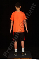  Danior black shorts black sneakers dressed orange t shirt shoes sports standing whole body 0005.jpg